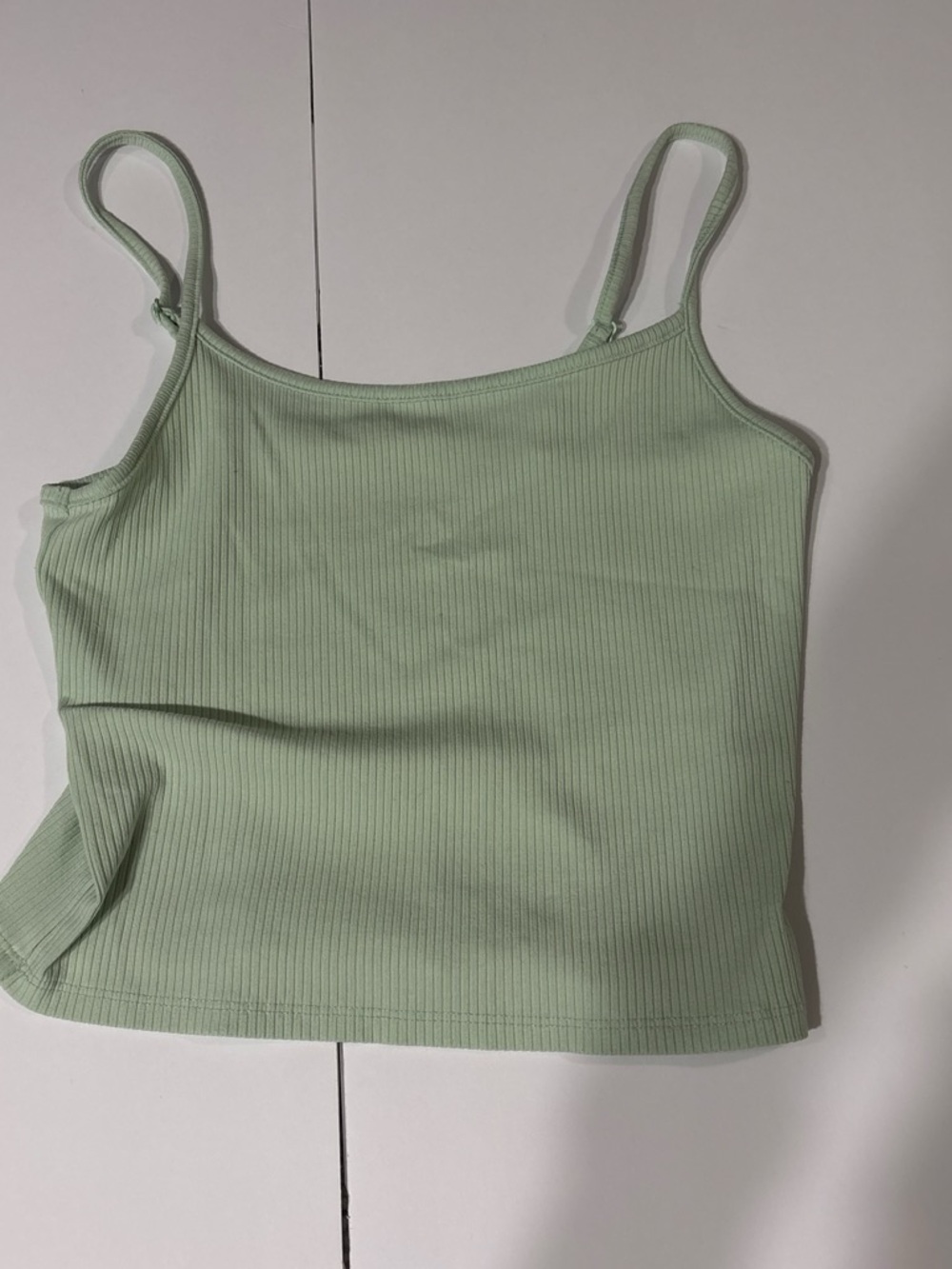 American Eagle Outfitters Ribbed Spaghetti Strap Cami - Light Green